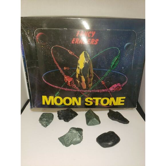 Vintage 1970's Moon Stone Fancy Erasers - Lot of 6 New Old Stock - Picture 1 of 3